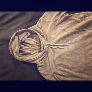 Gray casual hoodie with cute neck